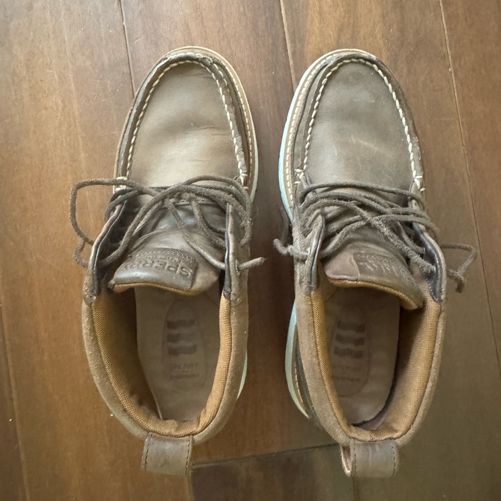 Sperry boy’s  Tan Leather Boat Shoes